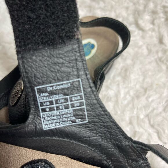 Dr. Comfort Lana Arch Support leather Black Adjustable Strap Sandals SZ9 - Picture 11 of 11